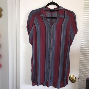 Striped multi color button down shirt - BDG